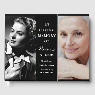 Dann und jetzt 2 Foto Gedenkfeier Gästebuch