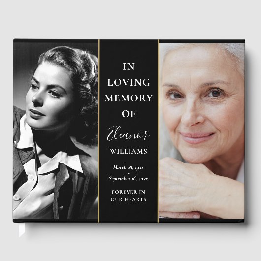 Dann und jetzt 2 Foto Gedenkfeier Gästebuch (Vorderseite)