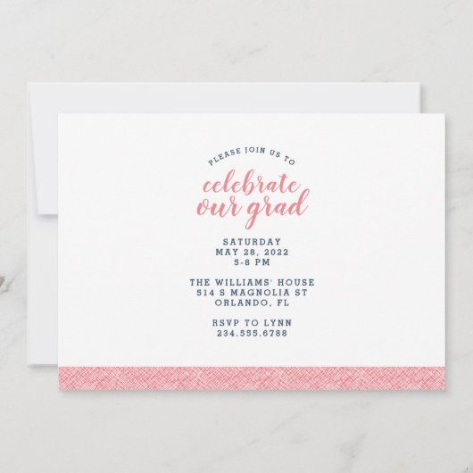 Dann und jetzt 2 Foto Graduation Party Einladung (Rückseite)