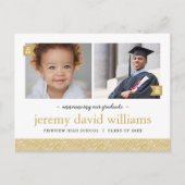 Dann und jetzt 2 Foto Graduation Party Einladung (Vorderseite)