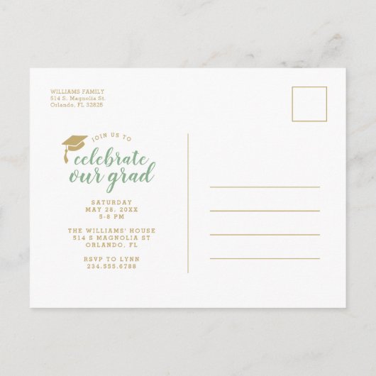 Dann und jetzt 2 Foto Graduation Party Einladung (Rückseite)