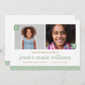 Dann und jetzt 2 Foto Graduation Party Einladung (Vorne/Hinten)