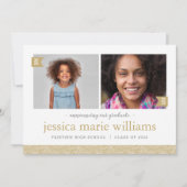 Dann und jetzt 2 Foto Graduation Party Einladung (Vorderseite)