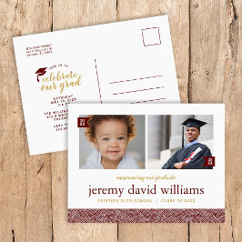 Dann und jetzt 2 Foto Graduation Party Einladung