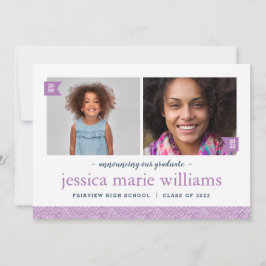 Dann und jetzt 2 Foto Graduation Party Einladung