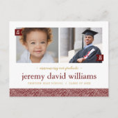 Dann und jetzt 2 Foto Graduation Party Einladung (Vorderseite)