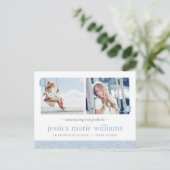 Dann und jetzt 2 Foto Graduation Party Einladung (Stehend Vorderseite)