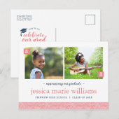 Dann und jetzt 2 Foto Graduation Party Einladung (Vorne/Hinten)