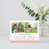 Dann und jetzt 2 Foto Graduation Party Einladung (Stehend Vorderseite)