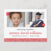 Dann und jetzt 2 Foto Graduation Party Einladung (Vorderseite)