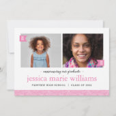 Dann und jetzt 2 Foto Graduation Party Einladung (Vorderseite)