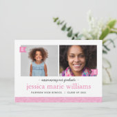 Dann und jetzt 2 Foto Graduation Party Einladung (Stehend Vorderseite)