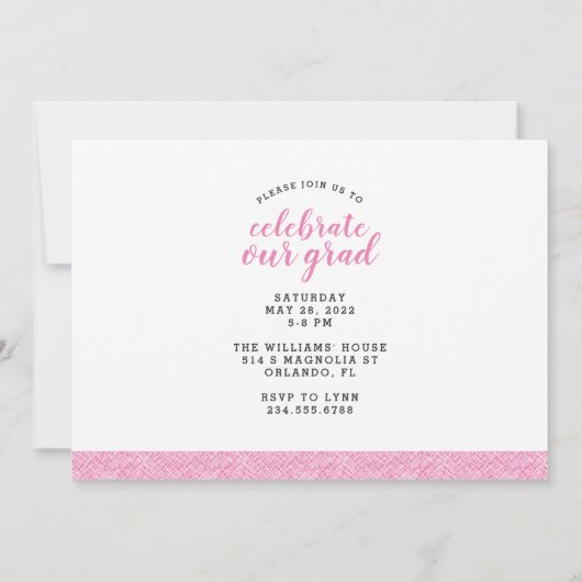 Dann und jetzt 2 Foto Graduation Party Einladung (Rückseite)