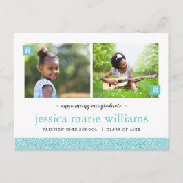 Dann und jetzt 2 Foto Graduation Party Einladung