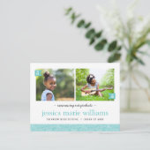 Dann und jetzt 2 Foto Graduation Party Einladung (Stehend Vorderseite)