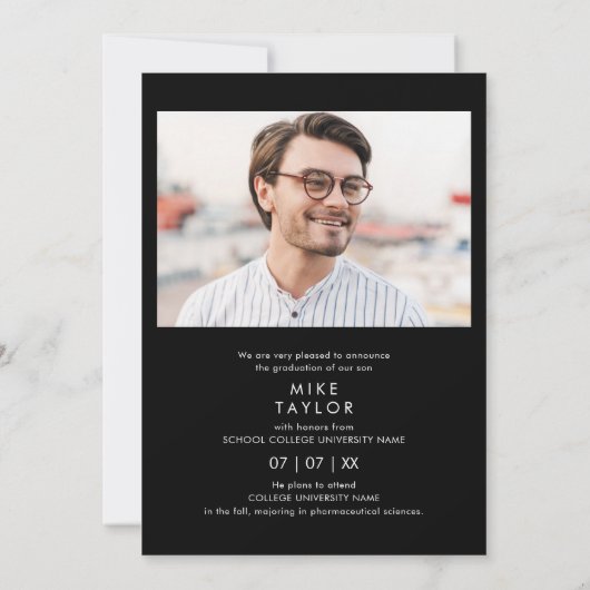 Dann und jetzt 3 Foto Abschluss Ankündigung (Rückseite)