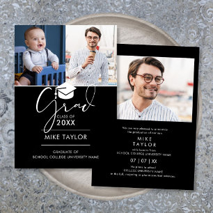 Dann und jetzt 3 Foto Abschluss Ankündigung