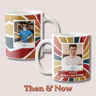 Dann und Jetzt 40. Geburtstags-Foto-Kaffeetasse Kaffeetasse