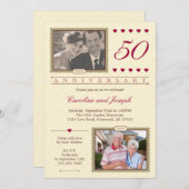 Dann und jetzt 50. Hochzeitstag Einladung (Vorne/Hinten)