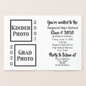 Dann und Jetzt Abschluss Ankündigung Party Foto (Innenseite)