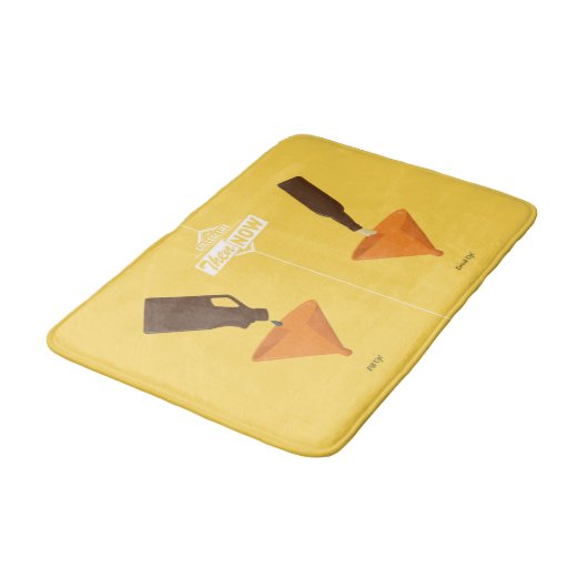 Dann und jetzt: Bier Pong Badematte (Schrägansicht)