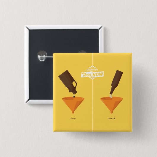 Dann und jetzt: Bier Pong Button (Vorne & Hinten)