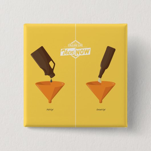 Dann und jetzt: Bier Pong Button (Vorderseite)