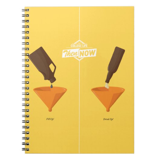 Dann und jetzt: Bier Pong Notizblock (Vorderseite)