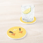 Dann und jetzt: Bier Pong Sandstein Untersetzer (Seite)