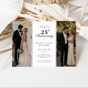 Dann und Jetzt Foto 25. Hochzeitstag Einladung