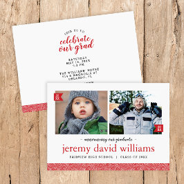 Dann und jetzt Foto Abschluss Einladung