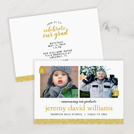 Dann und jetzt Foto Abschluss Einladung