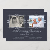 Dann und jetzt Foto Anniversary Einladung (Vorne/Hinten)