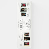 Dann und jetzt Fotocollage Graduation Party Banner (Vertikal)