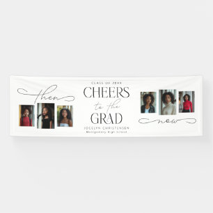 Dann und jetzt Fotocollage Graduation Party Banner