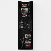 Dann und jetzt Fotocollage Graduation Party Banner (Vertikal)