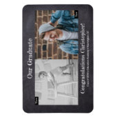 Dann und jetzt Graduate Foto Abschluss Magnet (Vertikal)