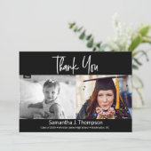 Dann und Jetzt Graduate's Foto Vielen Dank Ankündigung (Stehend Vorderseite)