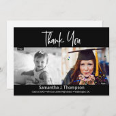 Dann und Jetzt Graduate's Foto Vielen Dank Ankündigung (Vorne/Hinten)