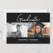 Dann und jetzt High School Graduate Custom Foto Einladung (Vorderseite)