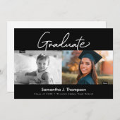 Dann und jetzt High School Graduate Custom Foto Einladung (Vorne/Hinten)