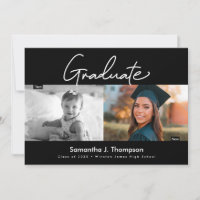 Dann und jetzt High School Graduate Custom Foto