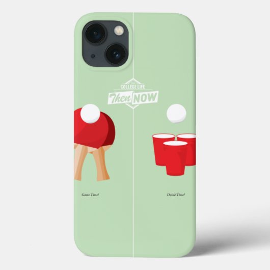 Dann und jetzt: Klingeln Pong Case-Mate iPhone Hülle (Rückseite)