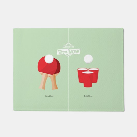 Dann und jetzt: Klingeln Pong Fußmatte (Vorderseite)