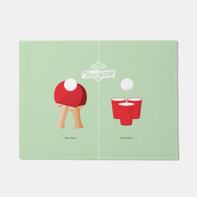 Dann und jetzt: Klingeln Pong Fußmatte (Vorderseite)