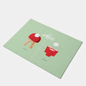 Dann und jetzt: Klingeln Pong Fußmatte (Schrägansicht)