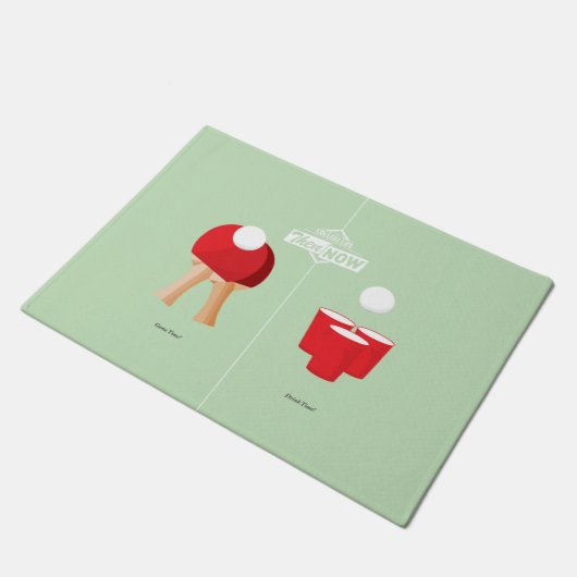 Dann und jetzt: Klingeln Pong Fußmatte (Schrägansicht)