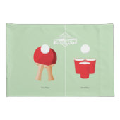 Dann und jetzt: Klingeln Pong Kissenbezug (Rückseite-Rechts)