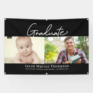 Dann und jetzt Male Grad Custom Foto Banner