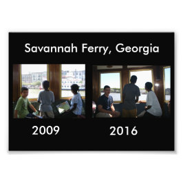 Dann und jetzt - Savannah Ferry, GA Fotodruck